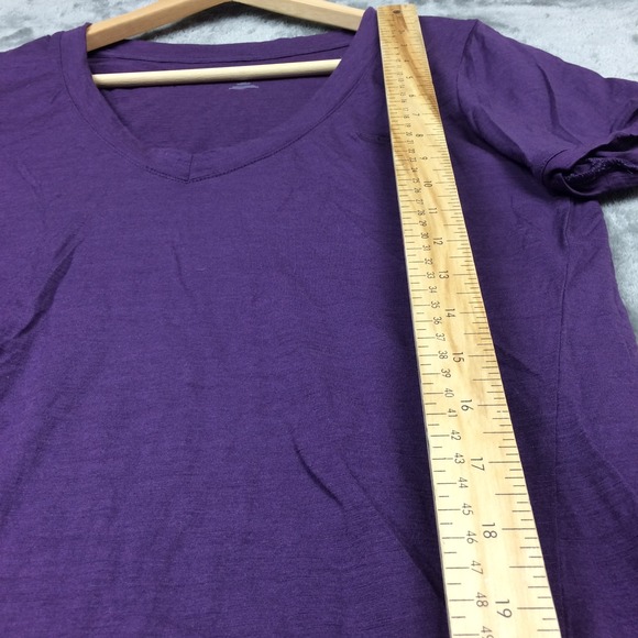 Icebreaker T Shirt Womens Medium Merino Wool Short Sleeve Purple Hiking Outdoors - Picture 7 of 12
